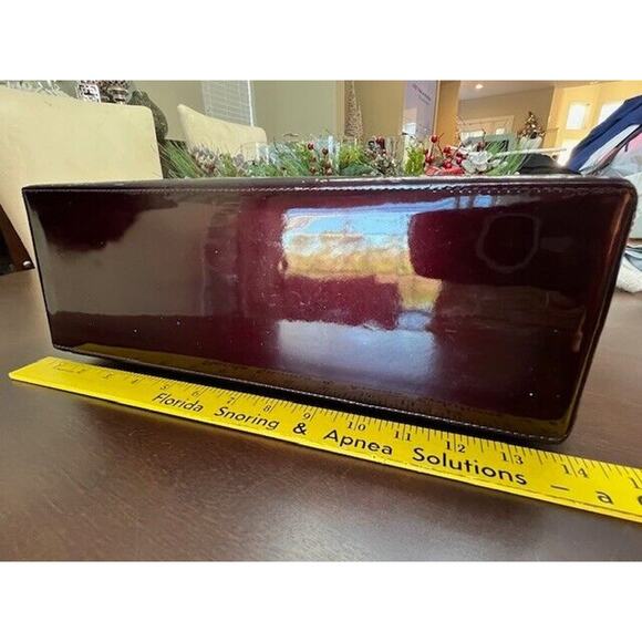 LOUIS VUITTON Monogram Vernis Tote Patent Leather Wilshire MM Amarante Burgundy - Picture 9 of 16